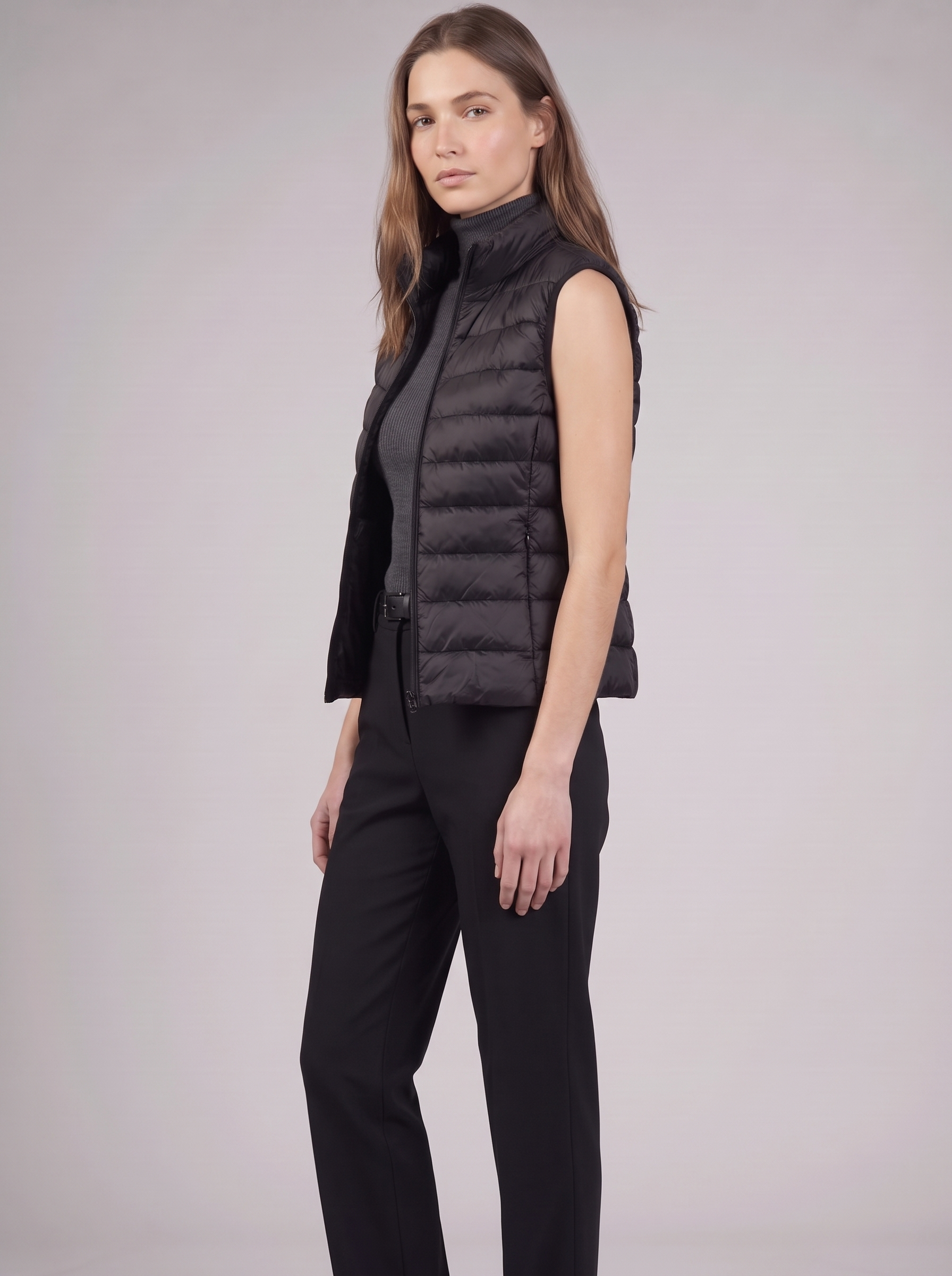 Clara | Black Padded Puffer Vest 3-4 Turn