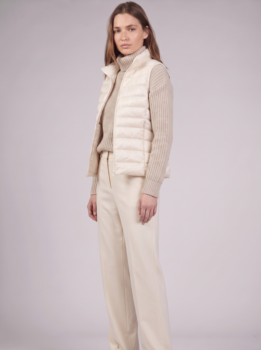 Clara | Cream Padded Puffer Vest 3-4 Turn