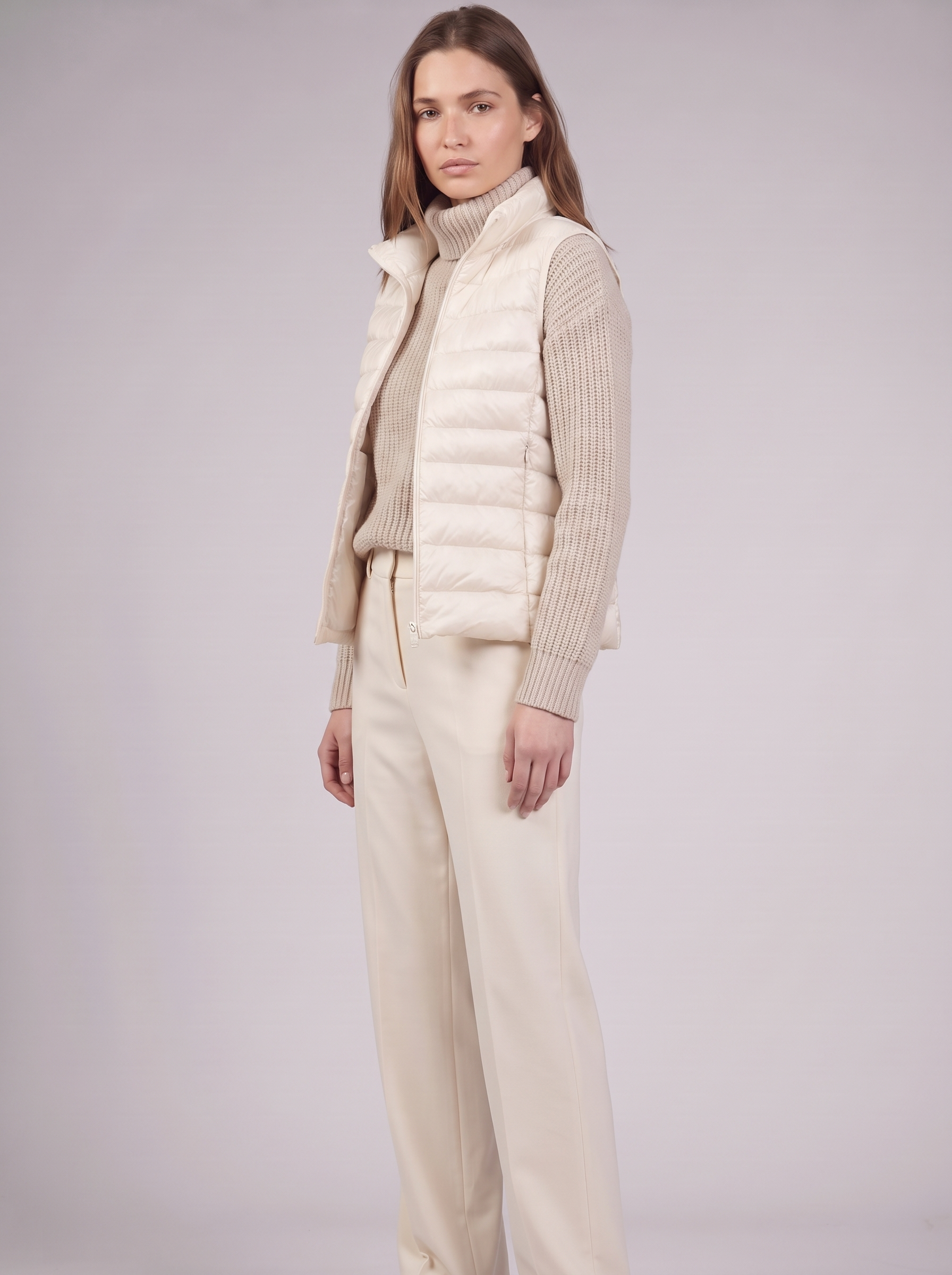 Clara | Cream Padded Puffer Vest 3-4 Turn
