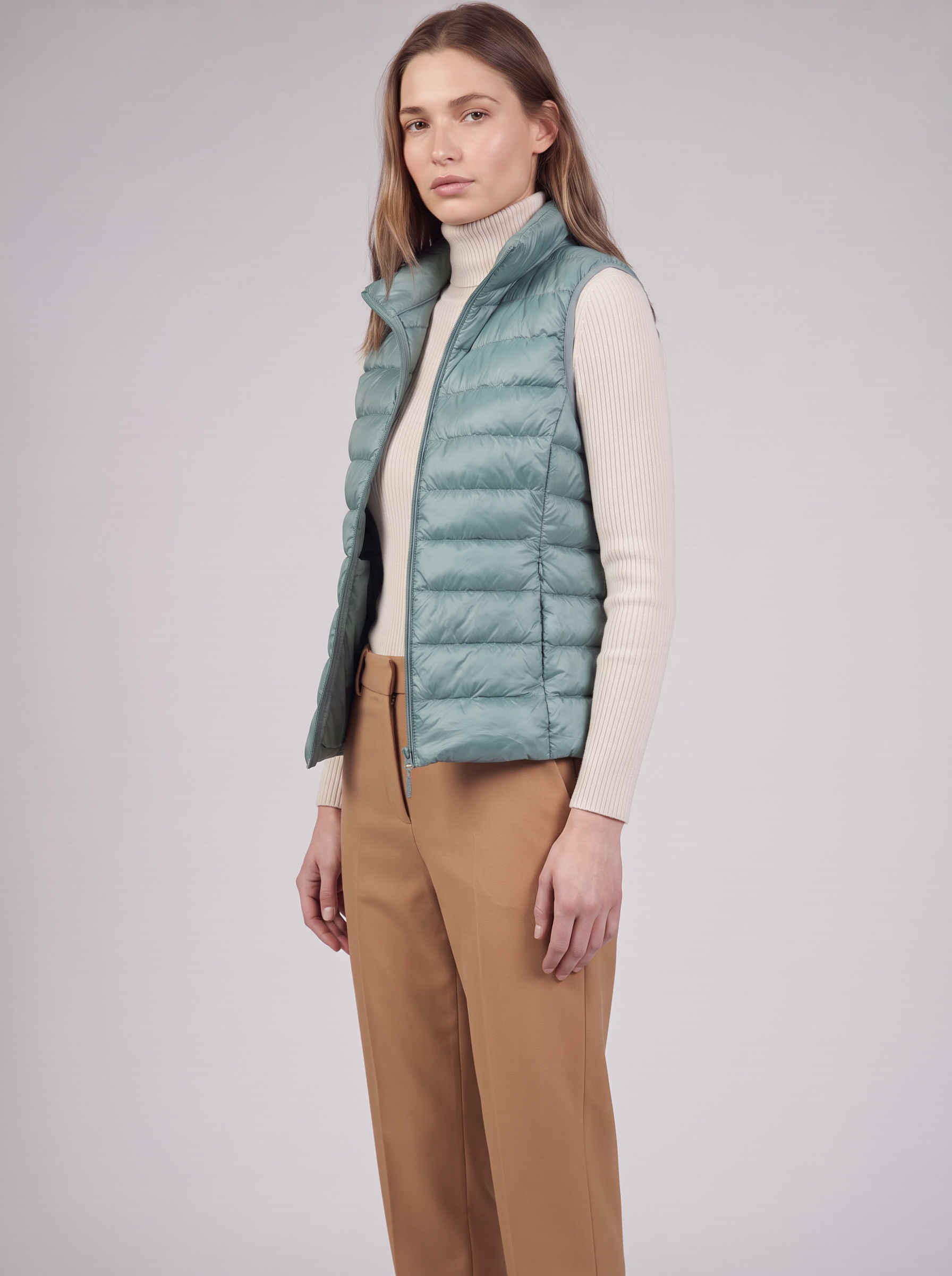 Clara | Teal Padded Puffer Vest 3-4 Turn