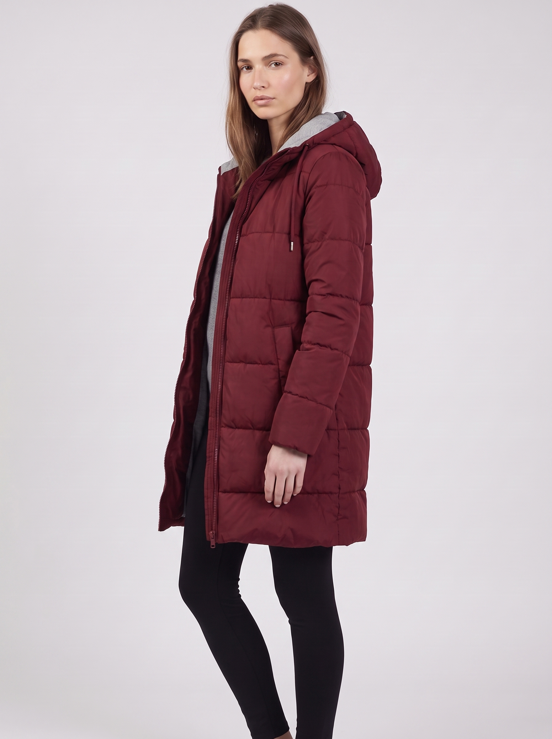 Clara | Red Hooded Padded Puffer Coat 3-4 Turn