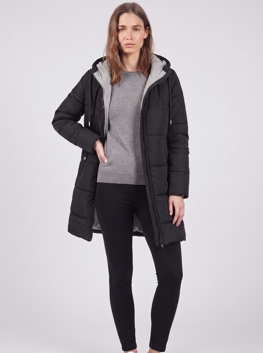 Clara | Black Hooded Padded Puffer Coat Featured