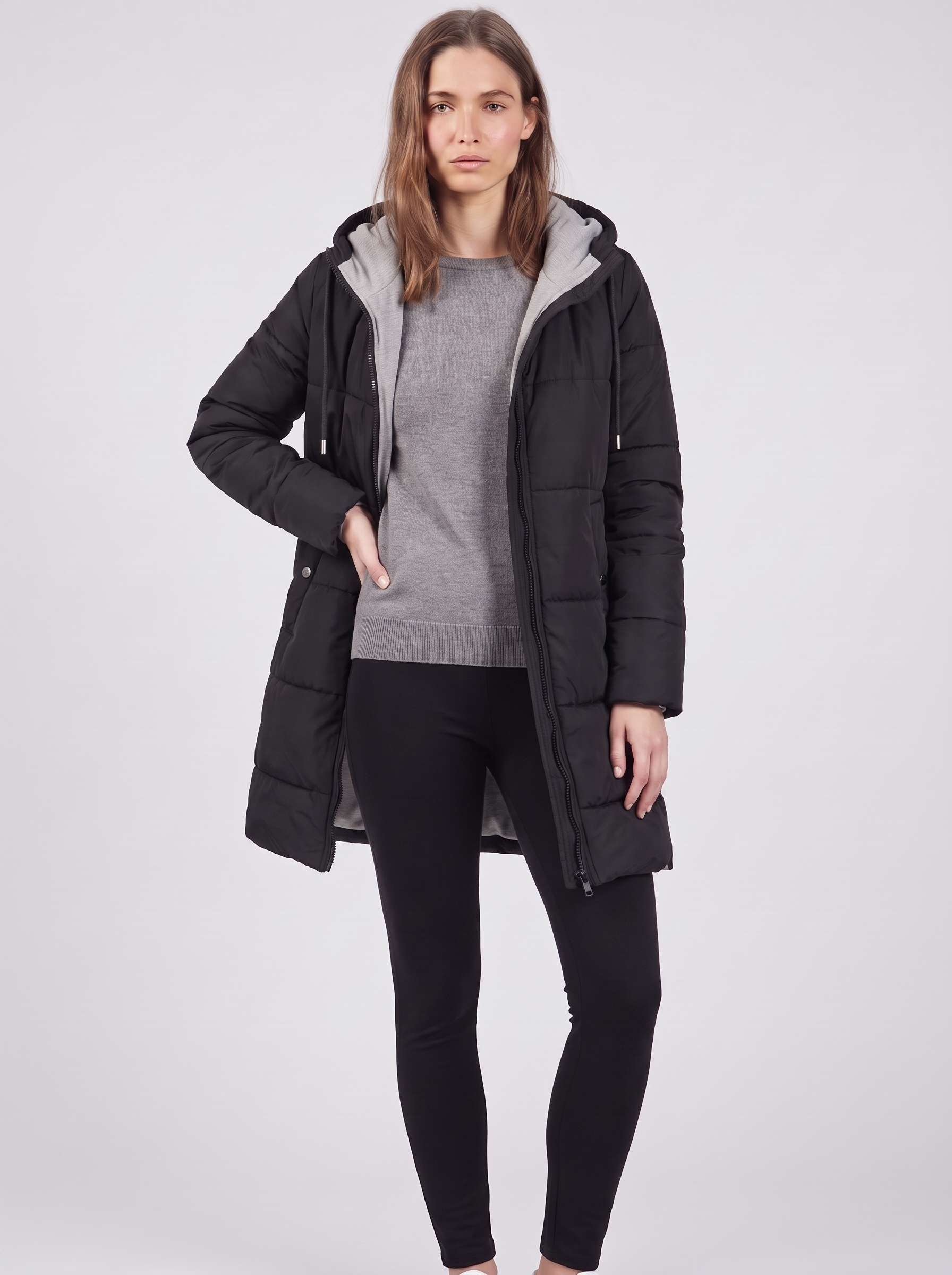 Clara | Black Hooded Padded Puffer Coat Featured