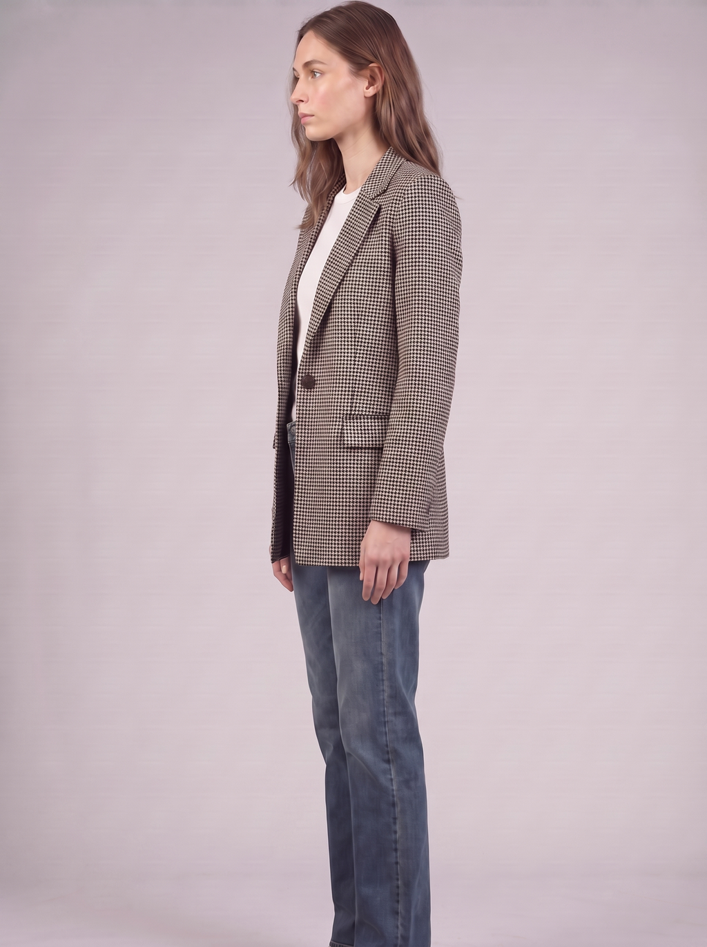 Clara | Houndstooth Blazer Jacket Side