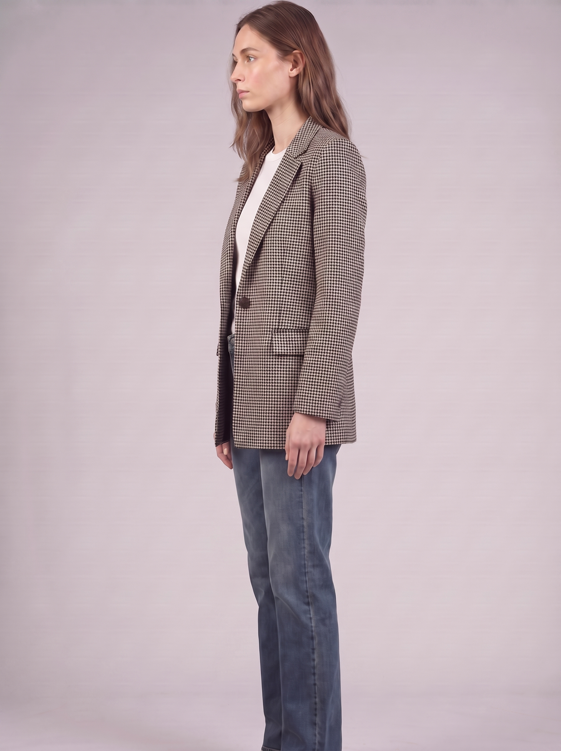 Clara | Houndstooth Blazer Jacket Side