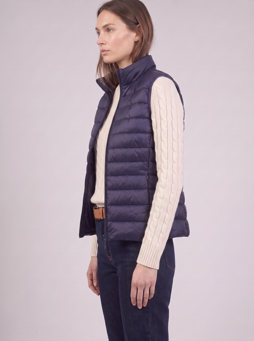 Clara | Navy Padded Puffer Vest Side