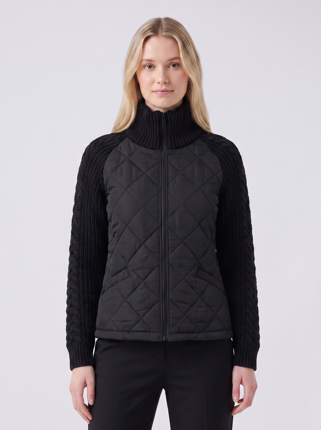 Lily | Black Quilted Padded Puffer Jacket Featured