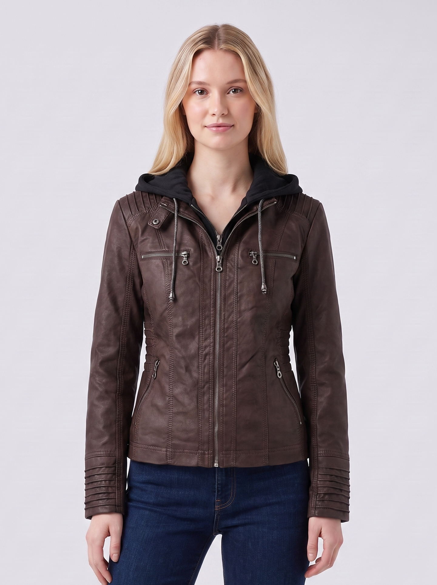 Lily | Brown Hooded Utility Jacket Featured