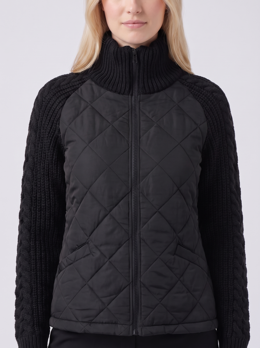 Lily | Black Quilted Padded Puffer Jacket Close-Up