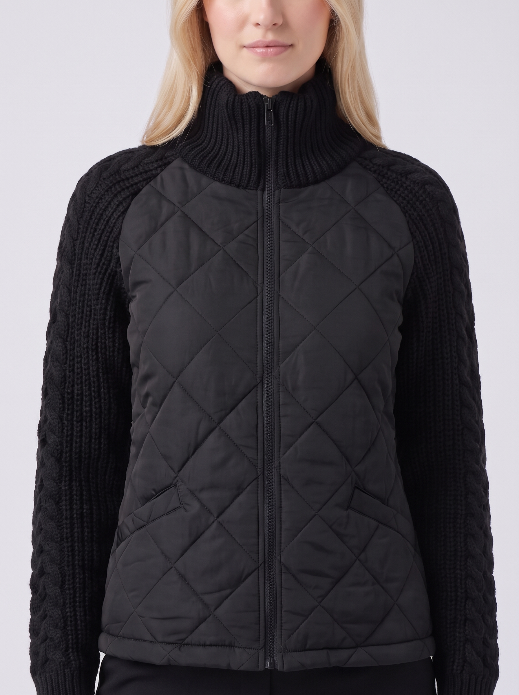 Lily | Black Quilted Padded Puffer Jacket Close-Up