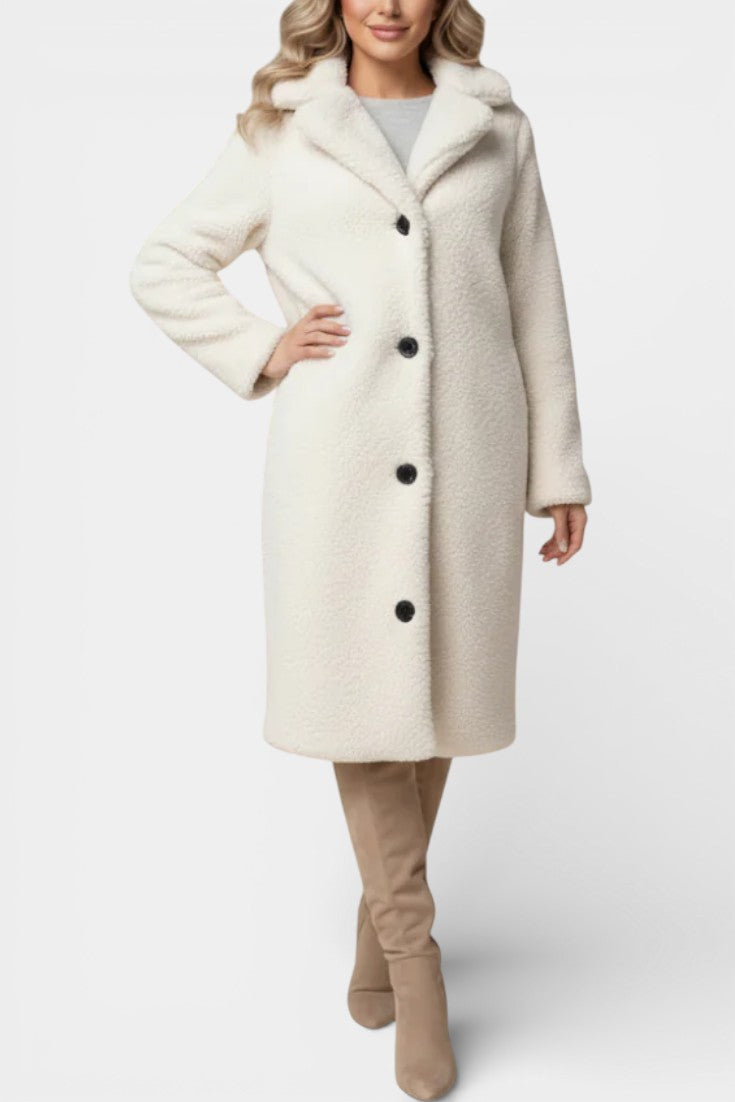 Verdeline Teddy Long Oversized Coat with Notched Collar 3