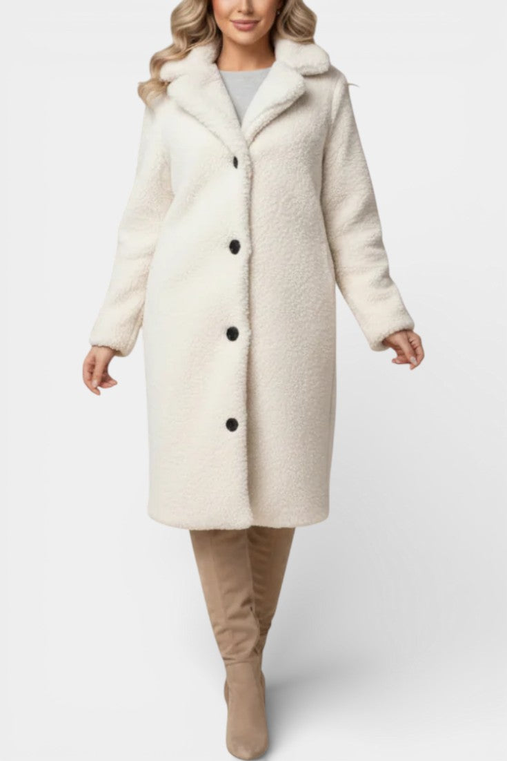 Verdeline Teddy Long Oversized Coat with Notched Collar 3