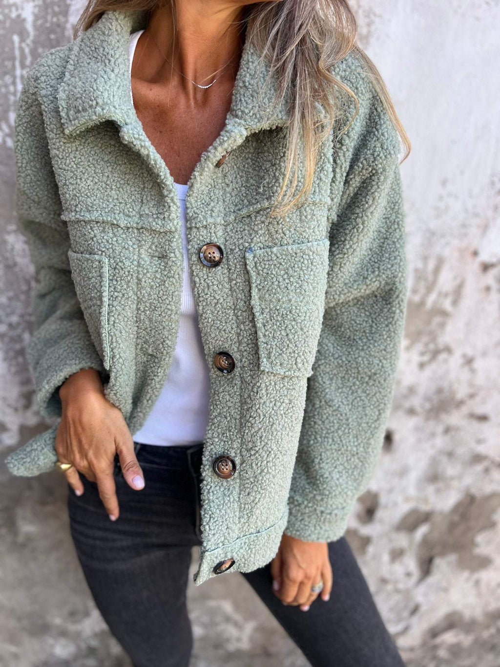 Aubrey – Button-Up Sherpa Jacket