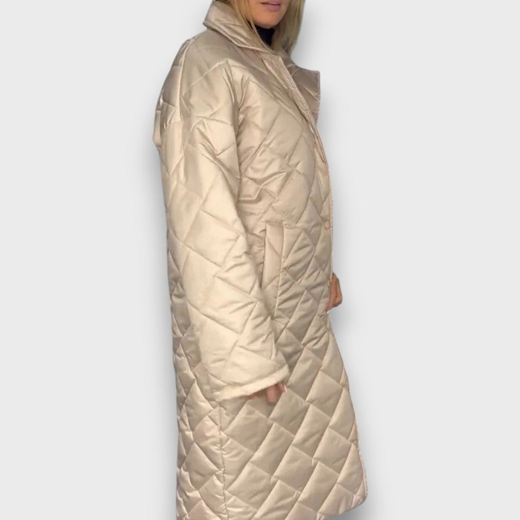 Lily | White Reversible Quilted Leopard-Lined Coat