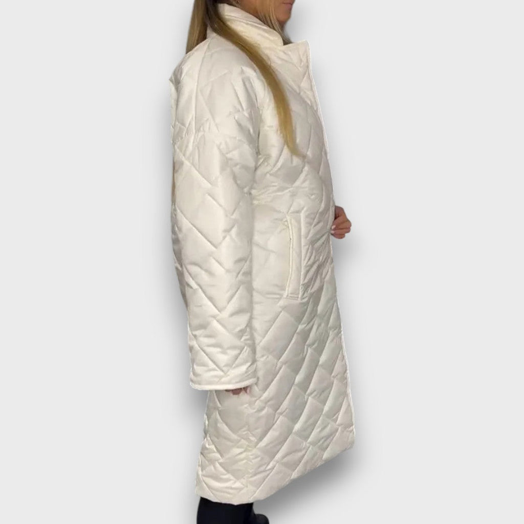 Lily | White Reversible Quilted Leopard-Lined Coat