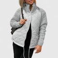 Ella | Grey Quilted Patchwork Puffer Jacket