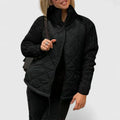 Ella | Black Quilted Patchwork Puffer Jacket