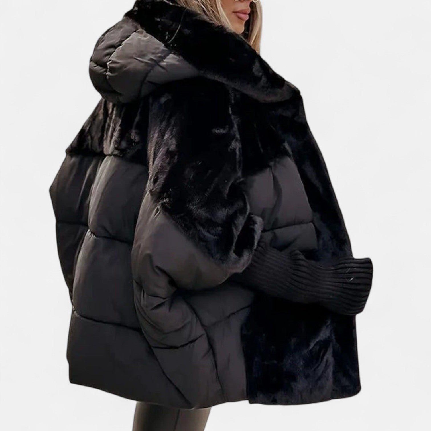 NOA - Oversized Hooded Patchwork Puffer Jacket