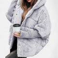 Mia | Grey Oversized Hooded Patchwork Puffer Jacket